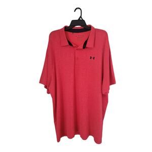 Under Armour The Playoff Polo Golf Stretch Performance Loose Red Orange Mens 3XL